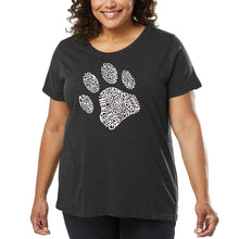 Load image into Gallery viewer, Women&#39;s Plus Size Word Art T-shirt - Dog Paw