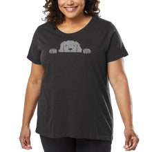 Load image into Gallery viewer, Women&#39;s Plus Size Word Art T-shirt - Peeking Dog
