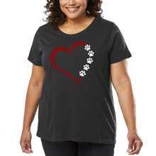 Load image into Gallery viewer, Meow Heart - Women&#39;s Plus Size Word Art T-Shirt