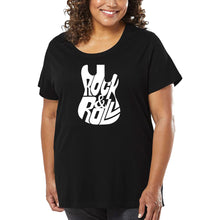 Load image into Gallery viewer, Rock And Roll Guitar - Women&#39;s Plus Size Word Art T-Shirt