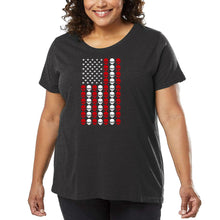Load image into Gallery viewer, Skull Flag - Women's Plus Size Word Art T-Shirt