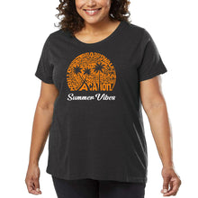 Load image into Gallery viewer, Summer Vibes - Women&#39;s Plus Size Word Art T-Shirt