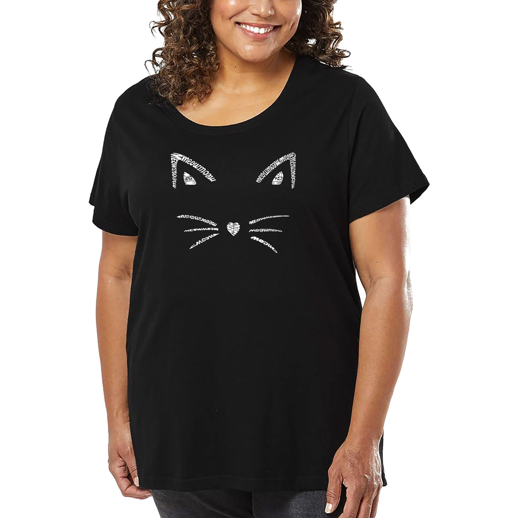 Women's Plus Size Word Art T-shirt - Whiskers