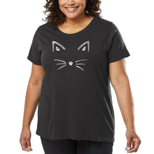 Load image into Gallery viewer, Women&#39;s Plus Size Word Art T-shirt - Whiskers