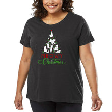 Load image into Gallery viewer, Meowy Christmas Tree - Women&#39;s Plus Size Word Art T-Shirt