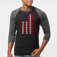 Load image into Gallery viewer, Soccer Flag - Men's Raglan Baseball Word Art T-Shirt
