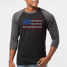 Load image into Gallery viewer, Best Dad Ever Flag - Men's Raglan Baseball Word Art T-Shirt