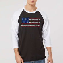 Load image into Gallery viewer, Best Dad Ever Flag - Men's Raglan Baseball Word Art T-Shirt