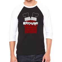 Load image into Gallery viewer, Chimney Santa - Men&#39;s Raglan Baseball Word Art T-Shirt