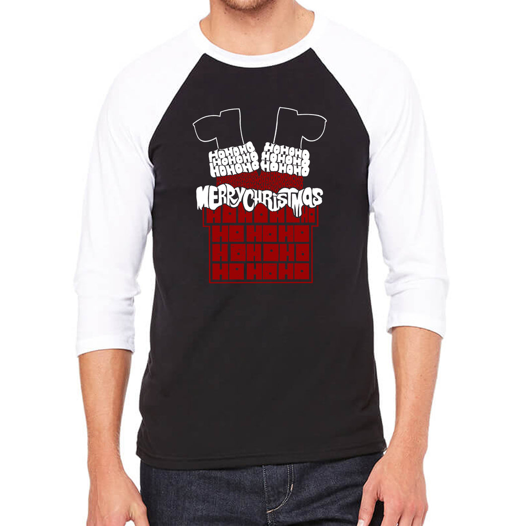 Chimney Santa - Men's Raglan Baseball Word Art T-Shirt