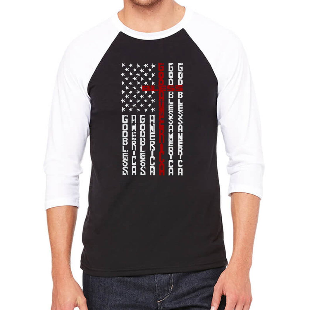Cross Flag - Men's Raglan Baseball Word Art T-Shirt