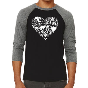 Halloween Heart - Men's Raglan Baseball Word Art T-Shirt