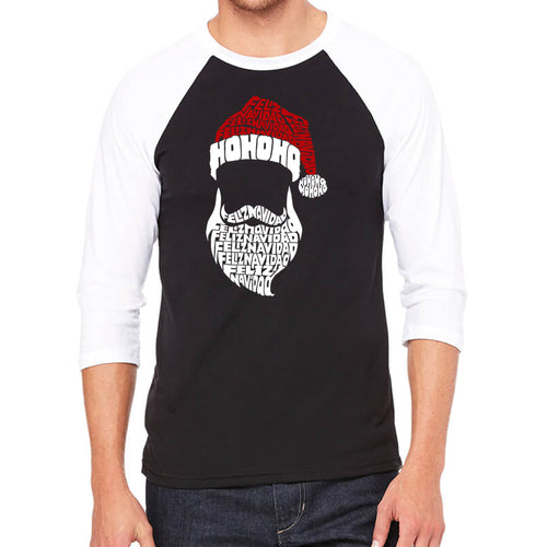 Feliz Navidad Santa Claus - Men's Raglan Baseball Word Art T-Shirt