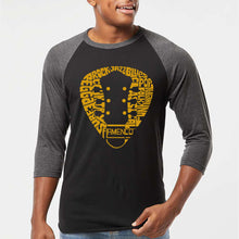Load image into Gallery viewer, Guitar Pick Genres - Men's Raglan Baseball Word Art T-Shirt