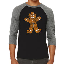 Load image into Gallery viewer, Gingerbread - Men&#39;s Raglan Baseball Word Art T-Shirt
