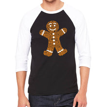 Load image into Gallery viewer, Gingerbread - Men&#39;s Raglan Baseball Word Art T-Shirt