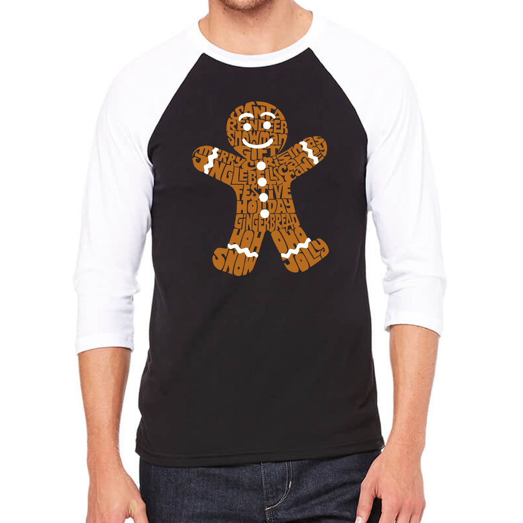 Gingerbread - Men's Raglan Baseball Word Art T-Shirt