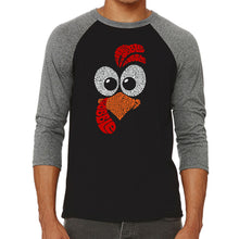 Load image into Gallery viewer, Turkey Face - Men&#39;s Raglan Baseball Word Art T-Shirt