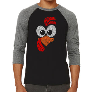 Turkey Face - Men's Raglan Baseball Word Art T-Shirt