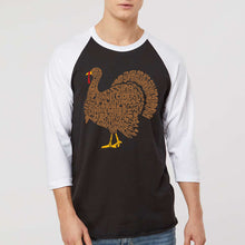 Load image into Gallery viewer, Thankgiving Turkey - Men's Raglan Baseball Word Art T-Shirt