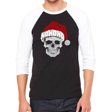 Load image into Gallery viewer, Santa Skull - Men&#39;s Raglan Baseball Word Art T-Shirt