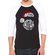 Load image into Gallery viewer, Santa Pics - Men&#39;s Raglan Baseball Word Art T-Shirt