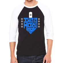 Load image into Gallery viewer, This is How I Roll Dreidel - Men&#39;s Raglan Baseball Word Art T-Shirt