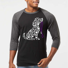 Load image into Gallery viewer, Dog Leash - Men's Raglan Baseball Word Art T-Shirt