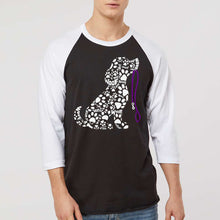 Load image into Gallery viewer, Dog Leash - Men's Raglan Baseball Word Art T-Shirt
