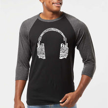 Load image into Gallery viewer, Mood Headphones - Men's Raglan Baseball Word Art T-Shirt
