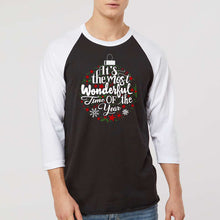 Load image into Gallery viewer, Christmas Ornament - Men's Raglan Baseball Word Art T-Shirt