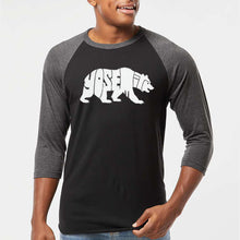 Load image into Gallery viewer, Yosemite Bear - Men's Raglan Baseball Word Art T-Shirt