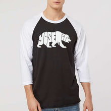 Load image into Gallery viewer, Yosemite Bear - Men's Raglan Baseball Word Art T-Shirt