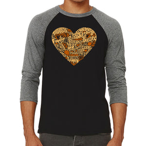 Thanksgiving Heart - Men's Raglan Baseball Word Art T-Shirt