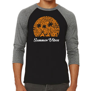 Summer Vibes - Men's Raglan Baseball Word Art T-Shirt