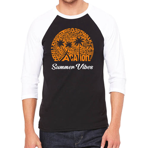 Summer Vibes - Men's Raglan Baseball Word Art T-Shirt