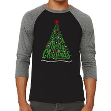 Load image into Gallery viewer, We Wish You A Merry Christmas - Men&#39;s Raglan Baseball Word Art T-Shirt