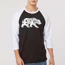 Load image into Gallery viewer, Yellowstone Bear - Men's Raglan Baseball Word Art T-Shirt