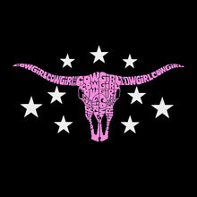 Load image into Gallery viewer, Cowgirl Cowskull - Full Length Word Art Apron