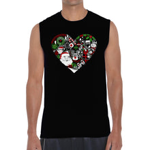 Load image into Gallery viewer, Christmas Themed Heart - Men's Word Art Sleeveless T-Shirt