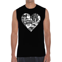 Load image into Gallery viewer, Musical Instrument Heart - Men's Word Art Sleeveless T-Shirt