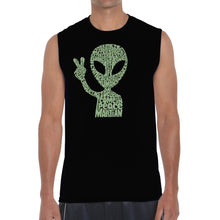 Load image into Gallery viewer, Peace Alien - Men's Word Art Sleeveless T-Shirt