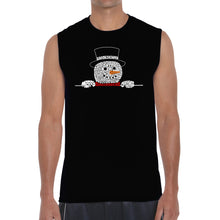 Load image into Gallery viewer, Peeking Snowman - Men's Word Art Sleeveless T-Shirt
