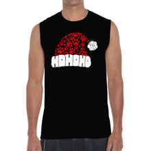 Load image into Gallery viewer, Paw Print Santa Hat - Men's Word Art Sleeveless T-Shirt