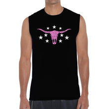 Load image into Gallery viewer, Cowgirl Cowskull - Men's Word Art Sleeveless T-Shirt