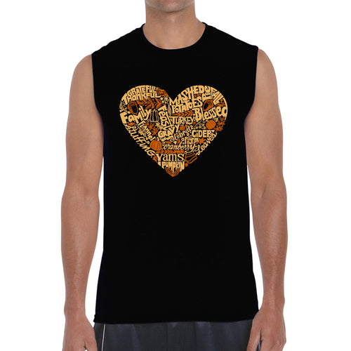 Thanksgiving Heart - Men's Word Art Sleeveless T-Shirt