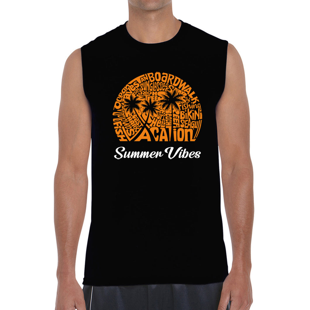 Summer Vibes - Men's Word Art Sleeveless T-Shirt