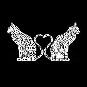 Cat Tail Hearts - Men's Word Art T-Shirt