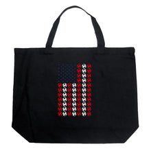 Load image into Gallery viewer, Soccer Flag - Large Word Art Tote Bag