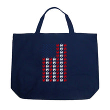 Load image into Gallery viewer, Soccer Flag - Large Word Art Tote Bag